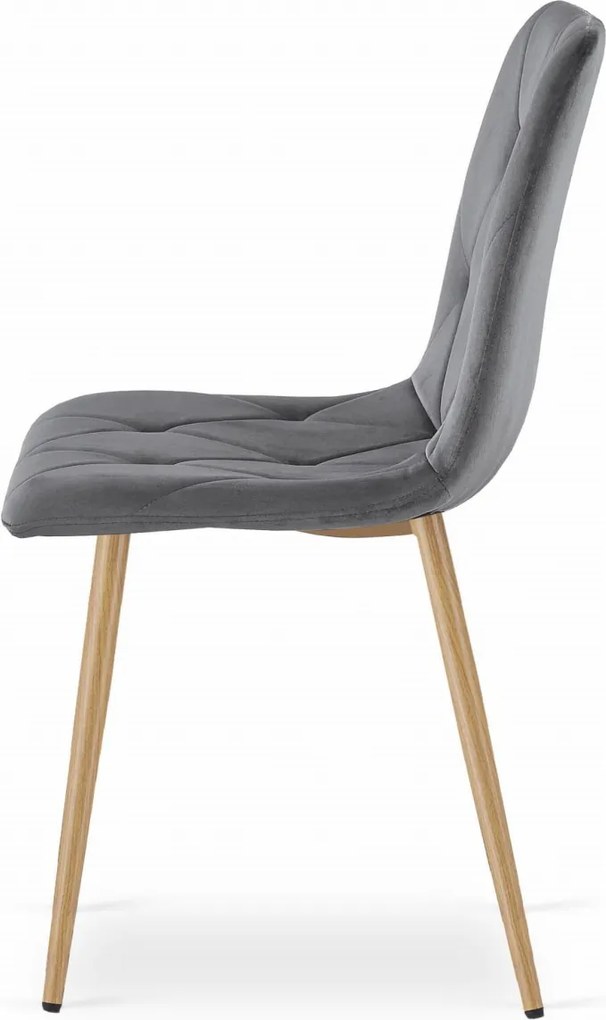 AKCIA Tmavo sivá zamatová jedálenská stolička LIBRA II. akosť