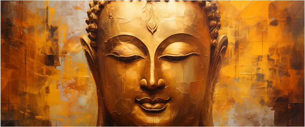 Obraz - Budha, olejomaľba (120x50 cm)
