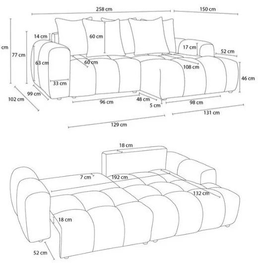 Béžová ženilková rozkladacia/s úložným priestorom rohová pohovka (pravý roh/s leňoškou) Roxelane – Bobochic Paris