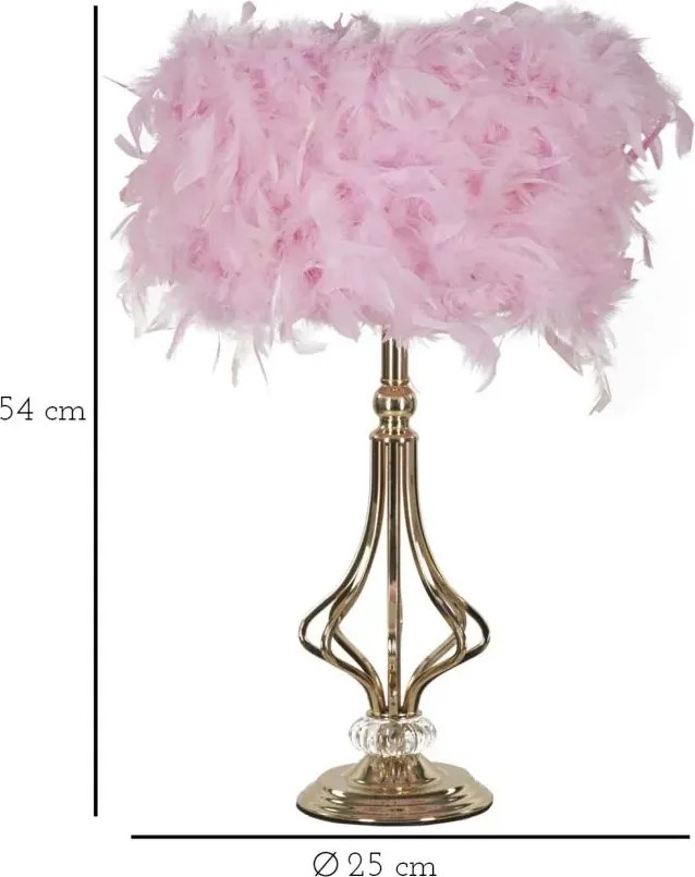 Stolná lampa Tarty 54 cm ružovo-zlatá