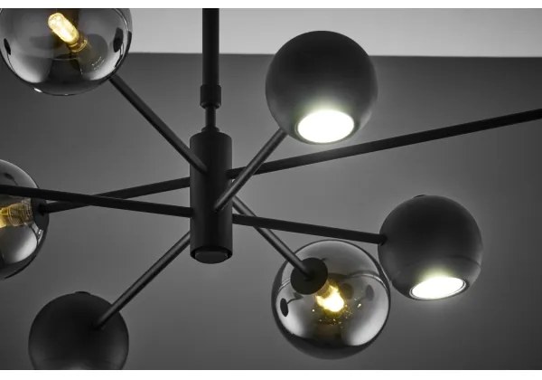 Jupiter 1975 - Luster na tyči MOKA 4xGU10/10W/230V + 4xG9/10W/230V čierna/chróm