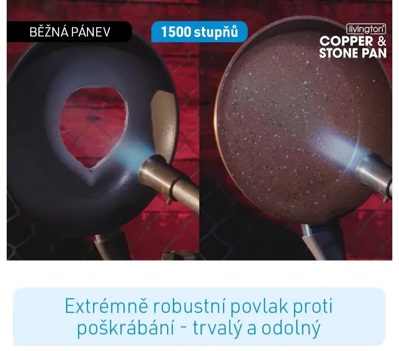 Mediashop Panvica Copper &amp; Stone Pan - 28 cm - Livington