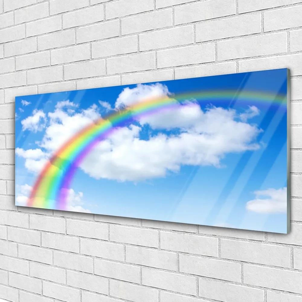 Obraz na akrylátovom skle Dúha nebo mraky príroda 125x50 cm