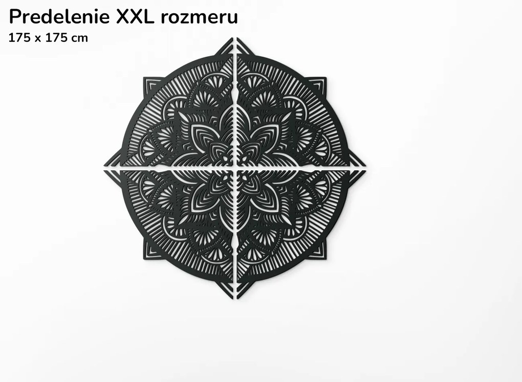 drevko Drevená mandala Vášeň Rozmer obrazu: 120 x 120 cm, Farba dekorácie: Čierna