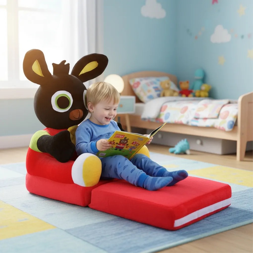 Detské plyšové rozkladacie kresielko KRÁLIK