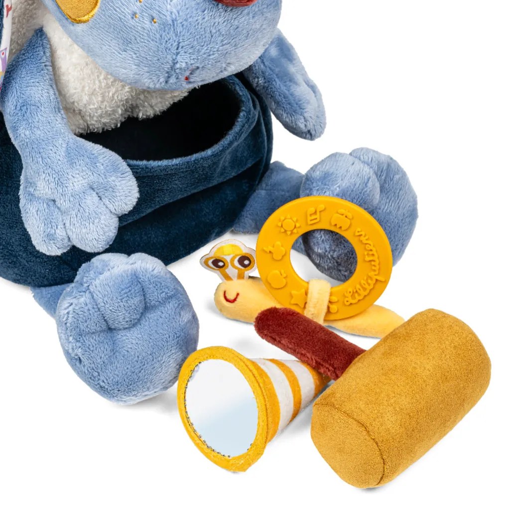 Lilliputiens - textilná hračka s aktivitami - údržbár psík Jules