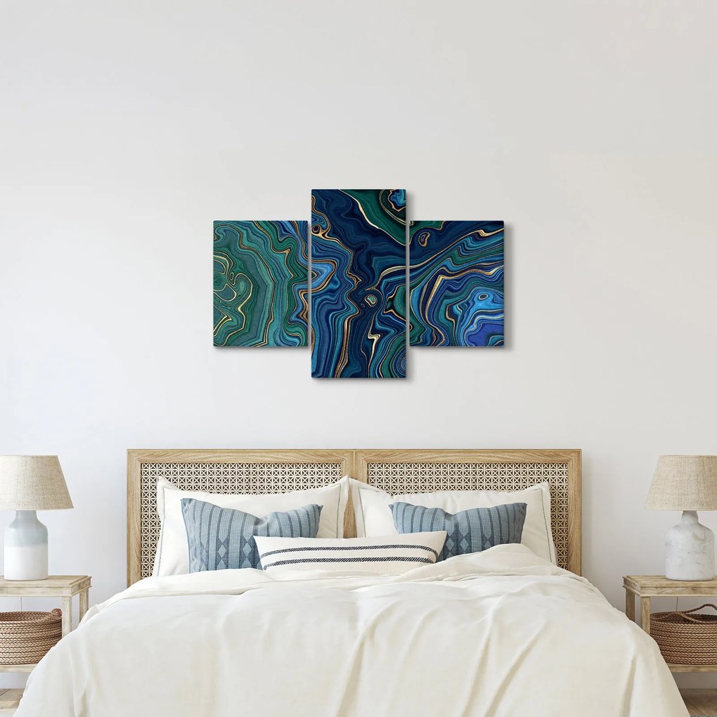 Obraz - Zeleno-modrý mramor (90x60 cm)
