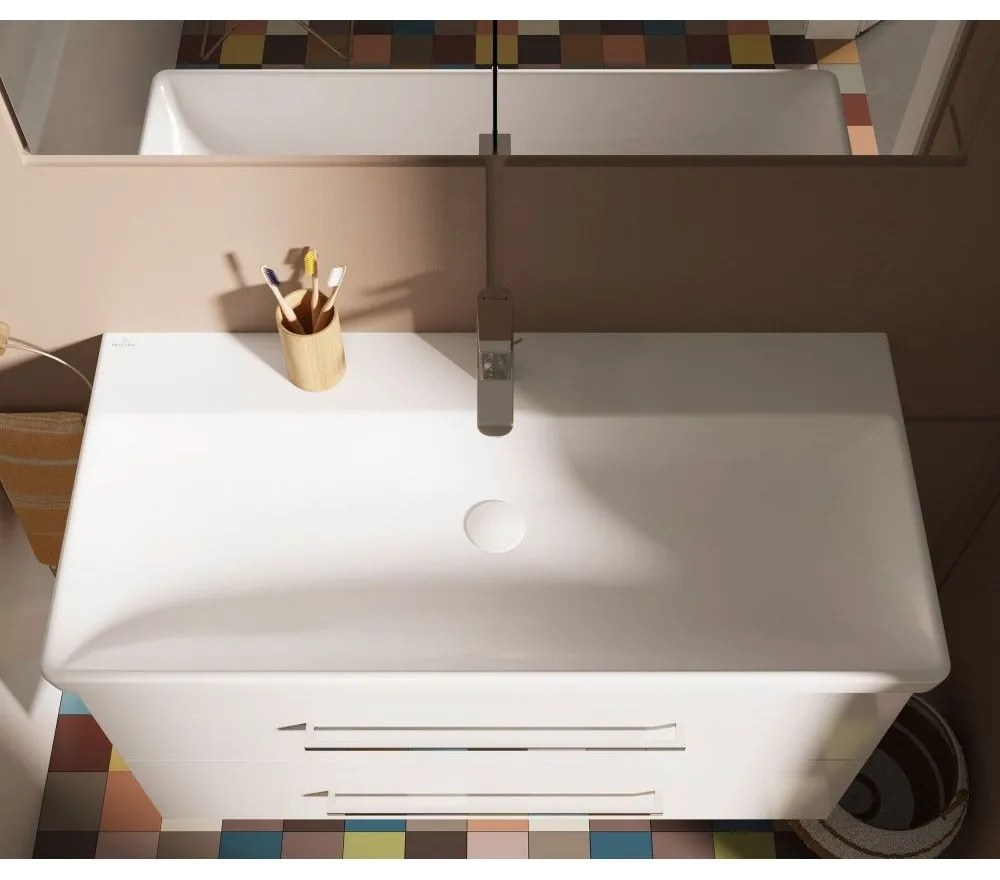 VILLEROY & BOCH Avento závesná skrinka pod umývadlo, 2 zásuvky, 980 x 452 x 514 mm, Crystal White, A89200B4