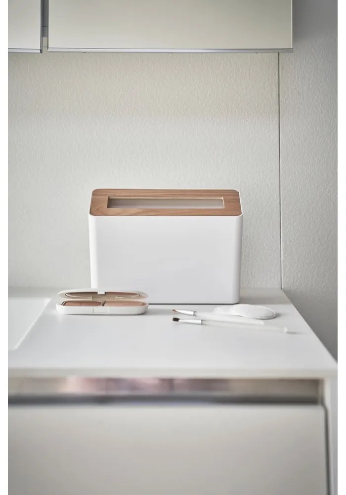 Biely stolový kôš na odpadky Yamazaki Rin, 2,3 l