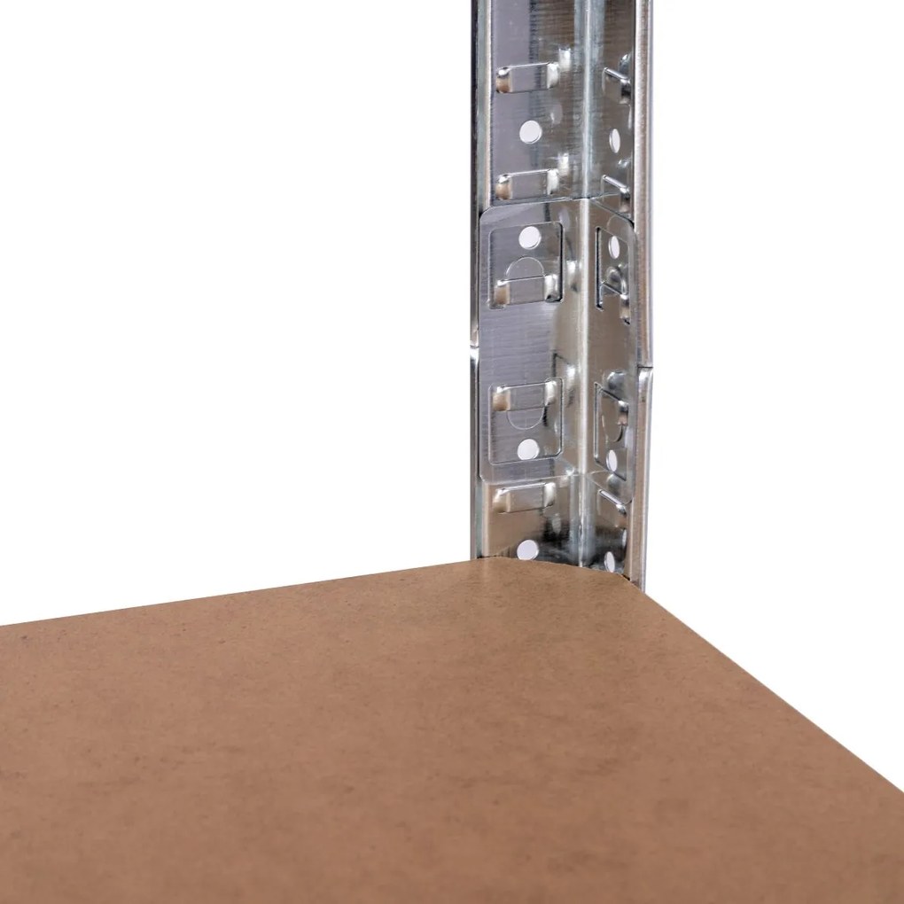 Kovový regál BestBerg BBMS-20 / 70 x 150 x 30 cm / 5 políc / strieborná/hnedá