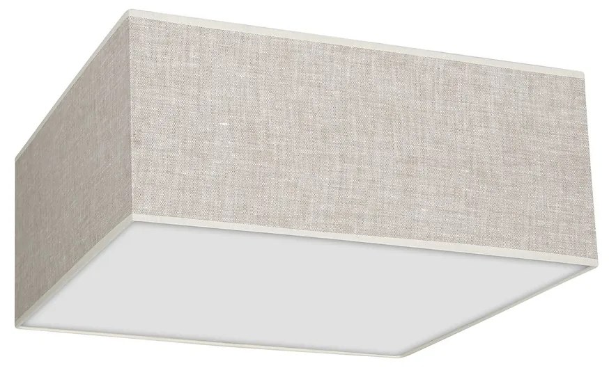 Stropné svietidlo Lino Square, 1x ľanové tienidlo, (biele plexisklo), (40cm)
