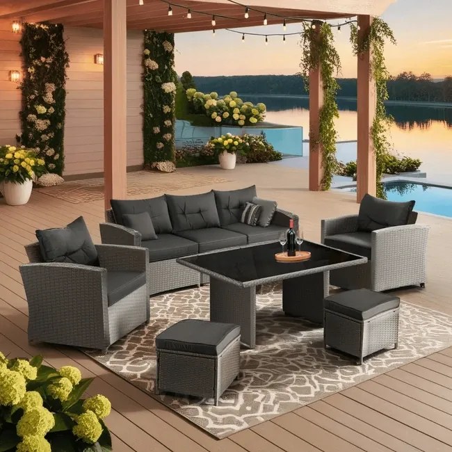 Zostava záhradného nábytku Alameda šedá