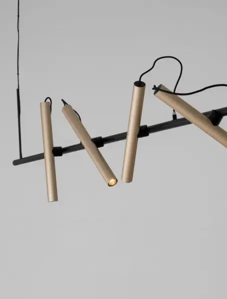 LED stmievateľné champaign zlato-čierne moderné svietidlo Elli