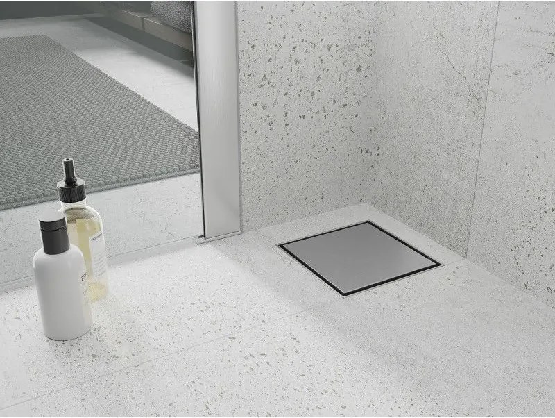 Mexen Flat-Q M13 štvorcová podlahová vpust 25 x 25 cm, brúsená oceľ - 1010025