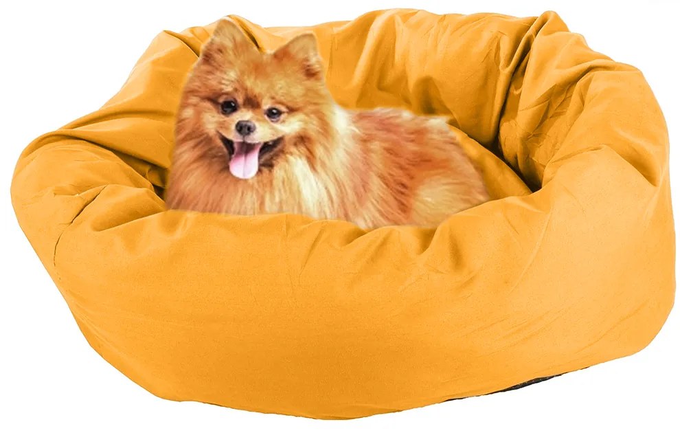 Plyšový pelech pre psa/mačku BONENEST 50 cm, oranžový