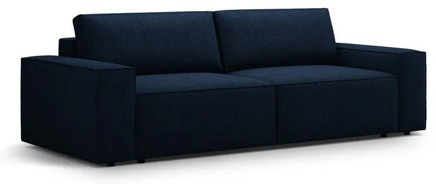Tmavomodrá rozkladacia pohovka z textílie bouclé 247 cm Jodie – Micadoni Home
