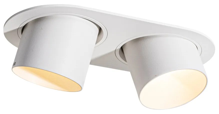 Okrúhle zapustené bodové svetlo biele GU10 70 mm výkyvné 2-svetlo - Installa
