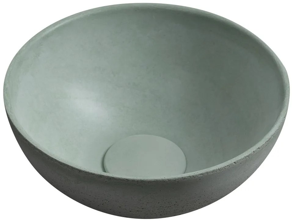 Sapho Sapho, MINOR betónové umývadlo na dosku, priemer 26cm, zelená matná, MR26023