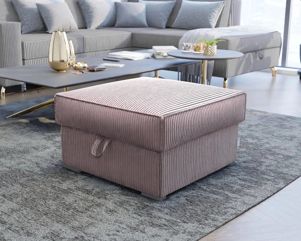Taburet SMART COSARO XL s úložným priestorom 71x71 cm, svetlofialový