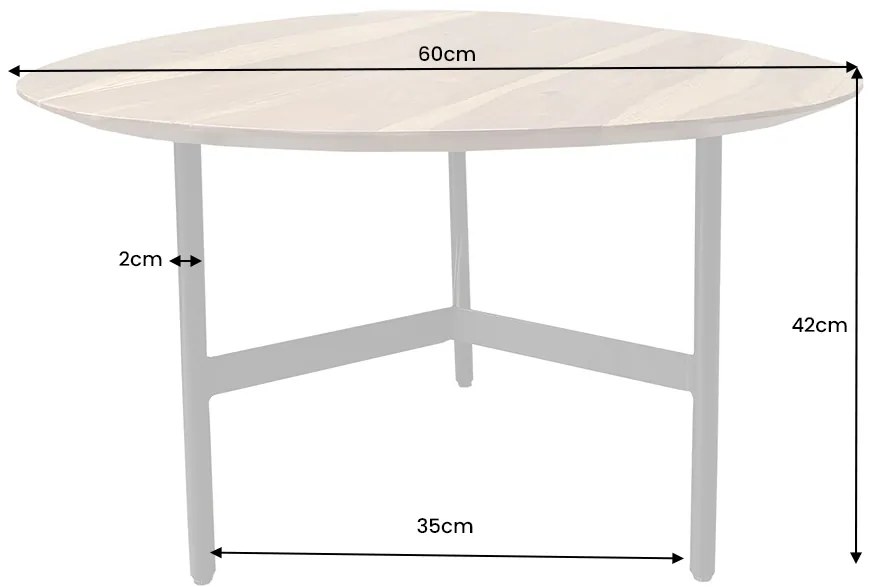 Dizajnový konferenčný stolík Machiko 60 cm Sheesham