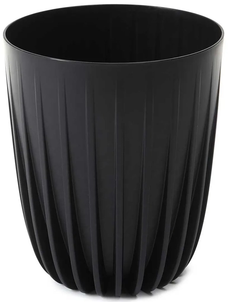 PLASTOVÝ KVETINÁČ STRIPPED ECO 23X19 CM ČIERNA