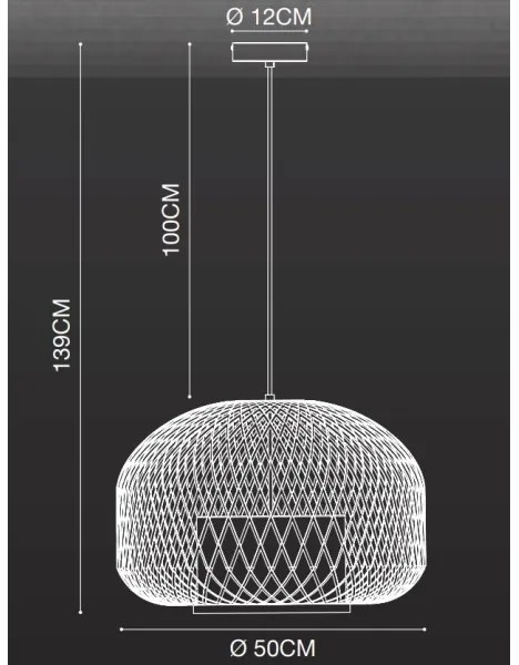 Nordlux - Luster na lanku HISOKA 1xE27/40W/230V čierna/bambus