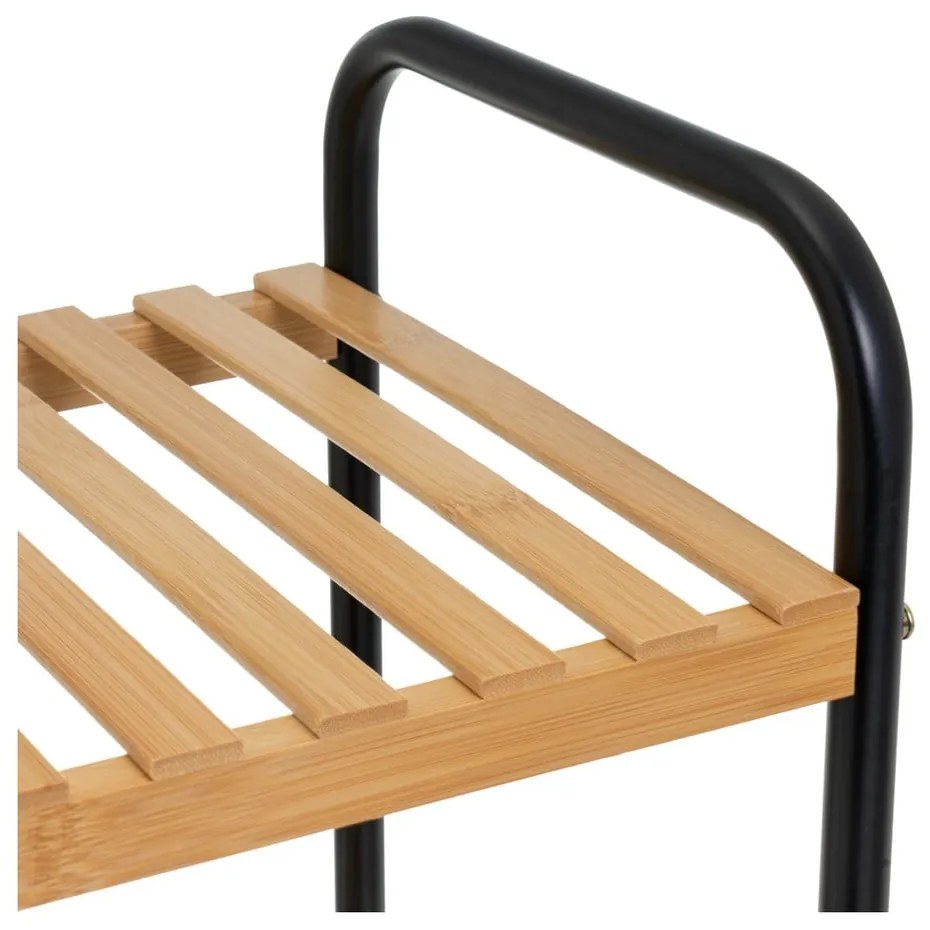 Bambusový regál v čierno-prírodnej farbe 30x75 cm – Casa Selección
