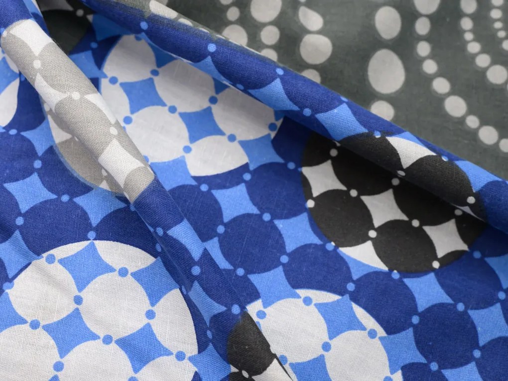 Bavlnené obliečky CIRCLES BLUE, modrá Rozmer obliečky: 70 x 90 cm | 140 x 200 cm