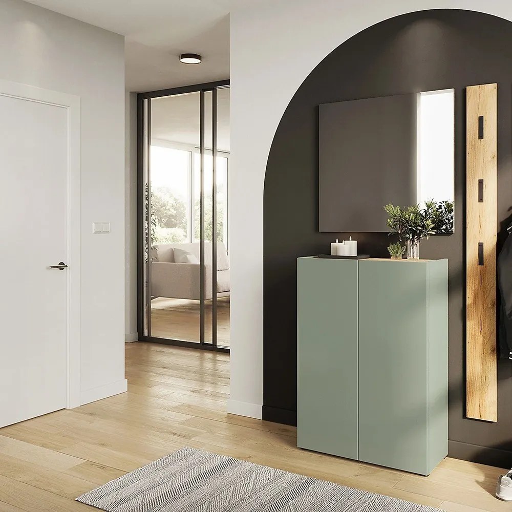 Svetlozelená predsieňová zostava v dekore duba 104x200x33 cm Alviano – Germania