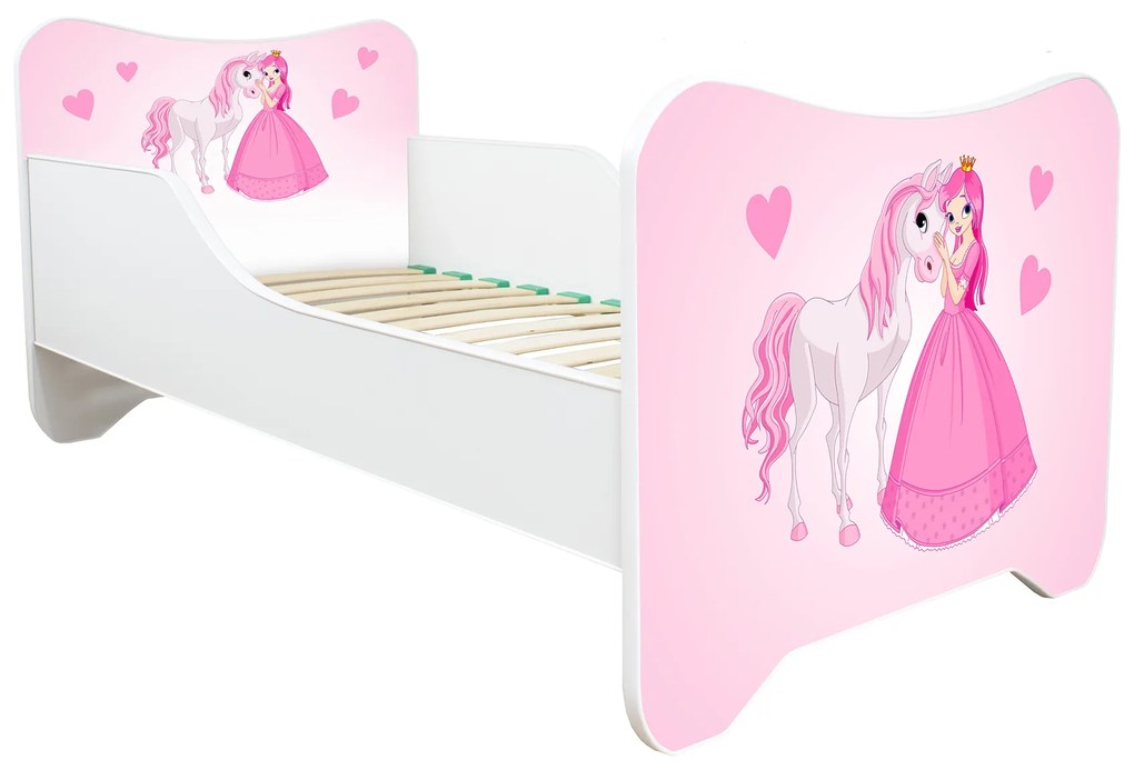 TOP BEDS Detská posteľ Happy Kitty 140x70 Princezná a kôň