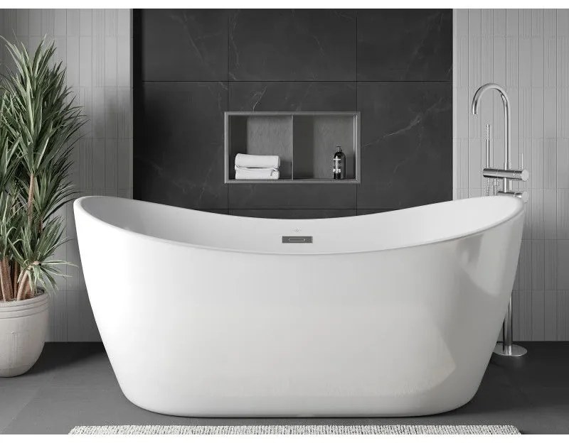 Mexen X-Wall-R, polička na zapustenie na obklad s golierom 60 x 30 cm, oceľová, 1910603010S