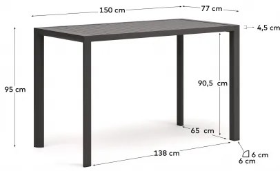 CULIP záhradný barový stôl Sivá