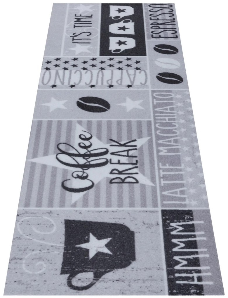 Hanse Home, Koberec behúň Cook & Clean 105723 Grey Black White, 50x150, šedá, kuchyňa