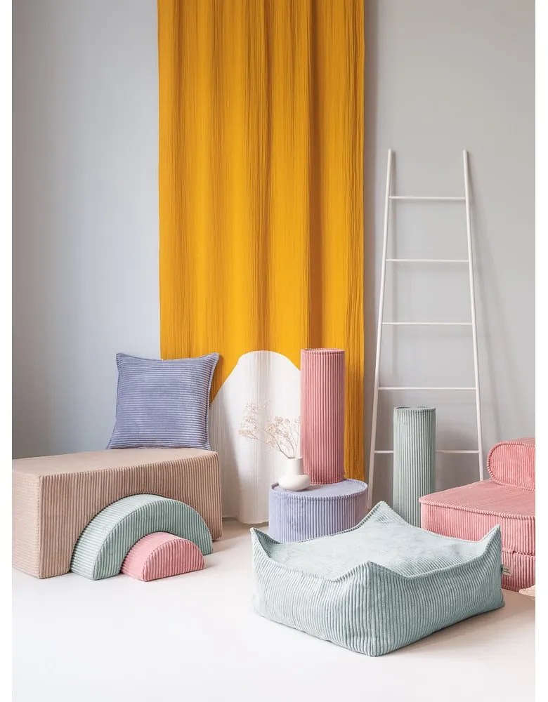 Svetlohnedý menčestrový detský puf Rainbow – Wigiwama