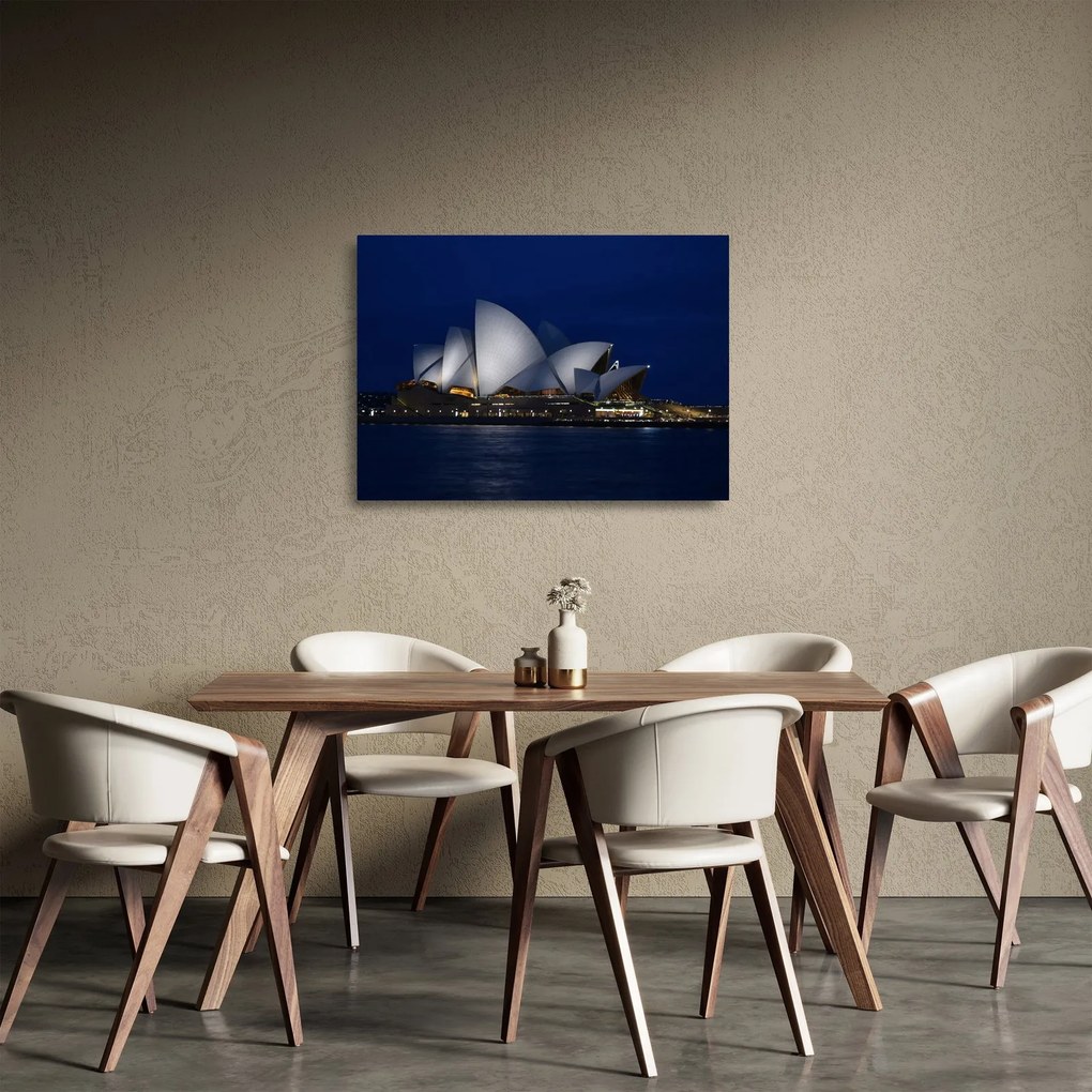 Sklenený obraz nočného Sydney (70x50 cm)