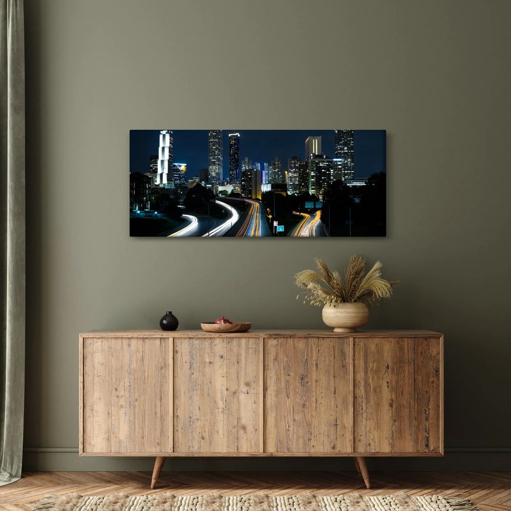 Obraz nočnej metropoly (120x50 cm)