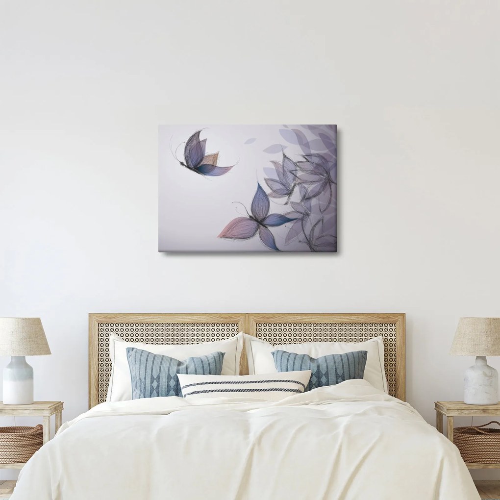 Obraz - Kreslené motýle (70x50 cm)
