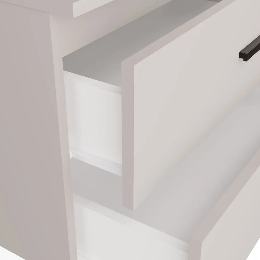 Závěsná skříňka pod umyvadlo s deskou NEL 2S 60 cm kašmírová