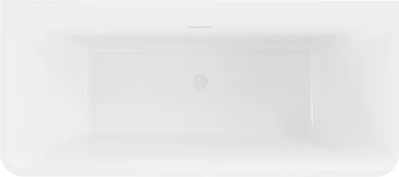 Mexen Volta, voľne stojaca nástenna vaňa 170 x 75 cm, biela-čierna, biely prepad, 51131707575-20