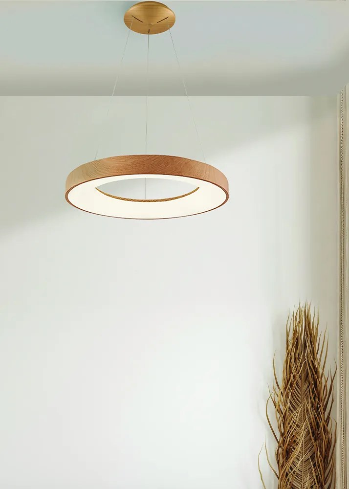 Moderný luster Santana 60 Cct drevo + diaľkové ovládanie