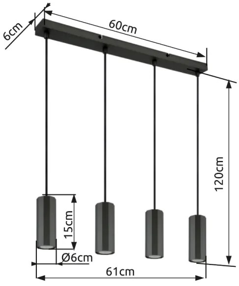 Globo 57918-4H - Luster na lanku JAMES 4xGU10/25W/230V