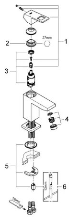 GROHE 2313200E - Umývadlová batéria EUROCUBE veľkosť S lesklý chróm