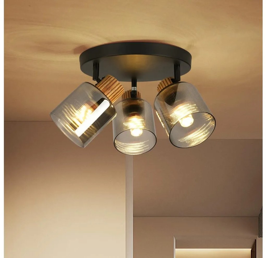 Brilagi - Bodové svietidlo HYGGE 3xE14/15W/230V čierna/dymová