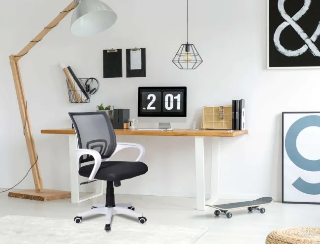 Kancelárska stolička BIANCO čierna / biela