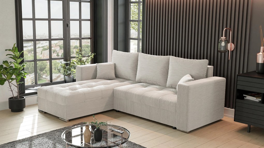 Rohová sedačka Josie (L) (béžová). Akcia -21%. Vlastná spoľahlivá doprava až k Vám domov. 1133159