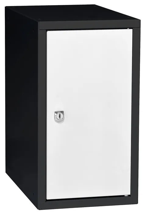 Odkladacia skrinka CUBE, čierna/biela, 450x250x400 mm