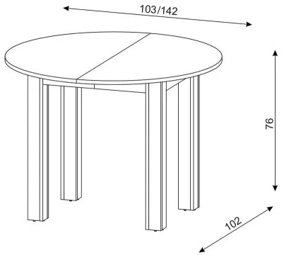 Rozkladací jedálenský stôl WILY dub artisan/čierna