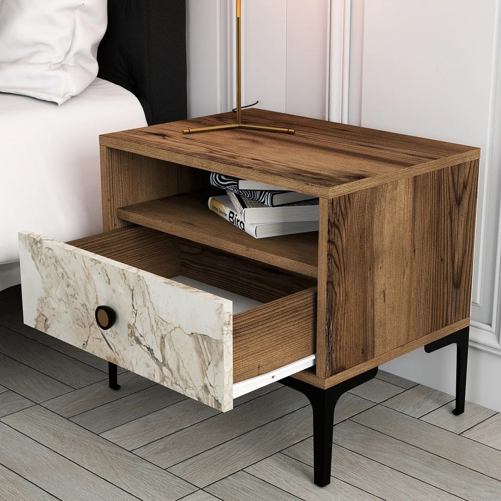 Nočný stolík Lisbon Walnut White
