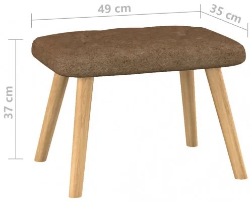 vidaXL Relaxačná stolička s podnožkou 62x68,5x96 cm sivohnedá látková-