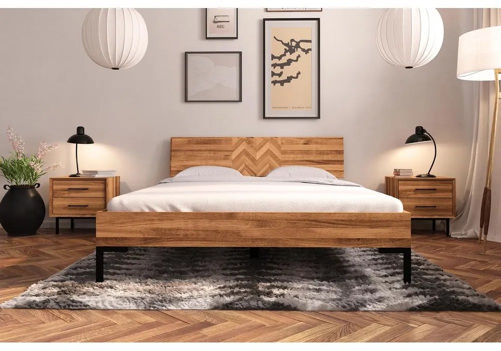 Dvojlôžková posteľ z dubového dreva 180x200 cm Abies 2 - The Beds